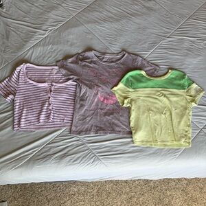 Forever 21 Pacsun Old Navy Bundle Striped, Color Block, Saturn Graphic Tees